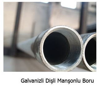 Galvanizli Dişli Manşonlu Boru